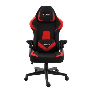 Геймърски стол RFG Blaze, текстил, Butterfly механизъм, полипропиленова основа, до 130 kg, черно-червен