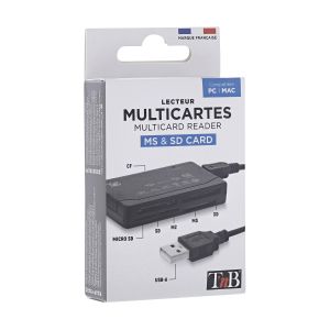 TNB Четец за карти, универсален, USB 2.0, черен