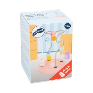 Small Foot Играчка с лабиринт Заек, дървена, с мъниста