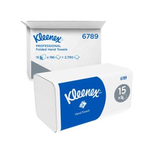Кърпи за ръце Kimberly-Clark Kleenex 6789, двупластови, 21.2 х 21.5 cm, 186 къса, 15 броя