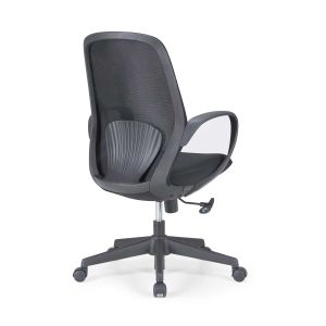 Офис стол RFG Egg W, дамаска и меш, полиамидна основа, до 130 kg, черен