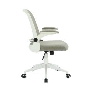 Офис стол RFG Pretty White W, дамаска и меш, Tilt механизъм, до 120 kg, сив