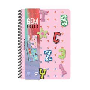 Gipta Тетрадка Gem Notes, A4, бяла хартия, на квадратчета, PP корица, със спирала, 80 листа