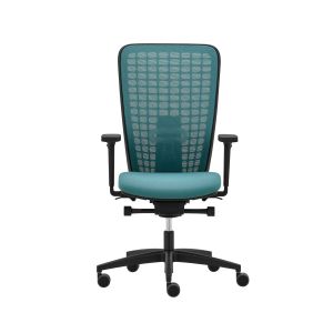 Ергономичен стол Rim Space SP1522, текстил, Synchronous механизъм, полиамидна основа, до 130 kg, тюркоаз, сглобена мостра