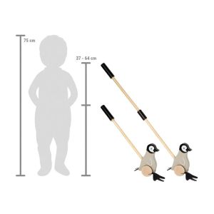 Small Foot Играчка пингвин за бутане, дървена