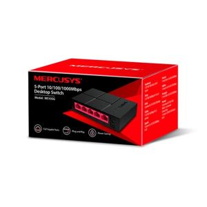 Mercusys Комутатор MS105G, настолен, 5 порта, 10/100/1000 Mbps, черен