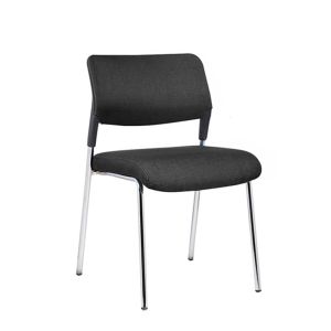 Посетителски стол RFG Evo 4L M, текстил, метална основа, до 120 kg, черен, 5 броя в комплект