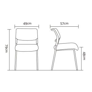 Посетителски стол RFG Evo 4L M, текстил, метална основа, до 120 kg, черен, 5 броя в комплект