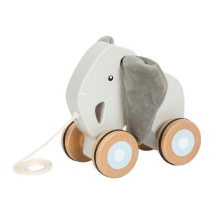 Small Foot Слонче за дърпане, дървено, с шумящи уши