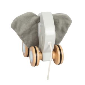 Small Foot Слонче за дърпане, дървено, с шумящи уши