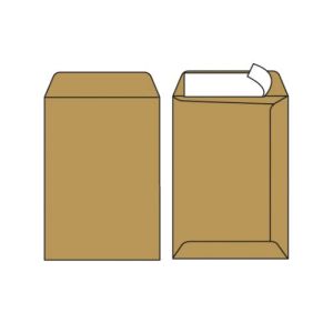 Плик със странично отваряне, самозалепващ се, кафяв, 500 броя