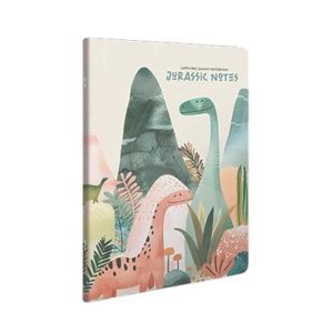 Gipta Тетрадка Jurassic Notes, A4, бяла хартия, широки редове, картонена корица, 60 листа
