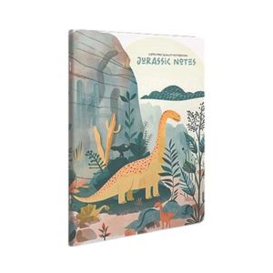 Gipta Тетрадка Jurassic Notes, A4, бяла хартия, широки редове, картонена корица, 60 листа