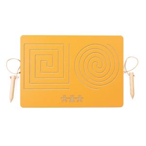 Nowa Szkola Дъска за графомоторни упражнения, за 2 ръце, кръг и квадрат, жълта