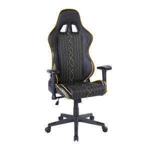 Геймърски стол RFG Xtreme, екокожа, полиамидна основа, до 130 kg, черно-жълт