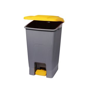 Кош за отпадъци Planet, за разделно събиране, с педал, пластмасов, 70 L, жълт