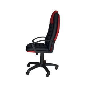 Геймърски стол Tunis, екокожа, Tilt механизъм, полиамидна основа, до 120 kg, черно-червен