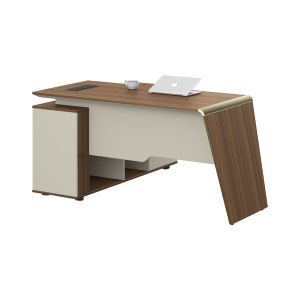 Бюро RFG Elmaz, с шкаф, 1600 х 1400 х 760 mm, ПДЧ 40 mm, дъб и сиво