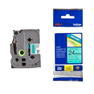 Лента Brother TZЕ751, 24 mm, черен печат върху зелена лента