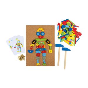 Small Foot Мозайка Роботи, дървена, с чукче