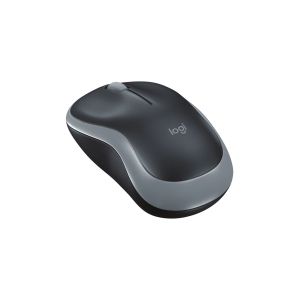 Logitech Мишка M185, безжична, оптична, 3 бутона, USB, черно-сива
