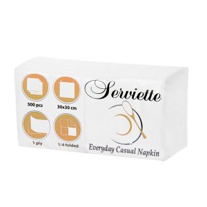 Салфетки, 1/4 сгъвка, гофрирани, 33 х 33 cm, 500 броя