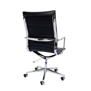 Офис стол RFG Haven W, екокожа, до 120 kg, черна седалка, черна облегалка