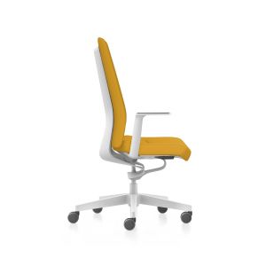 Ергономичен стол Interstuhl PU113, Smart-Spring механизъм, бяло-жълт