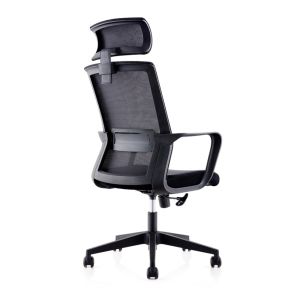 Директорски стол RFG Smart HB, дамаска и меш, Tilt механизъм, до 120 kg, черна седалка, черна облегалка