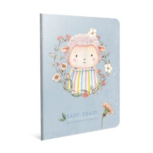 Gipta Тетрадка Easy, А4, бяла хартия, малки квадратчета, картонена корица, шита, 60 листа