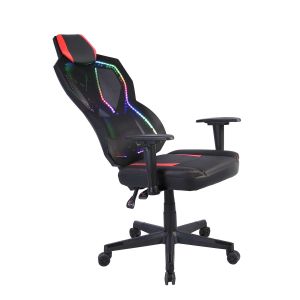 Геймърски стол RFG Viper, екокожа и меш, полиамидна основа, до 130 kg, черно-червен