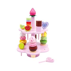Small Foot Стойка за сладкиши, на 2 нива, с аксесоари, 22 части