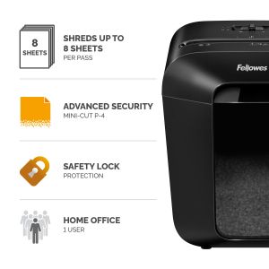 Fellowes Шредер за унищожаване на документи LX41, P-4, Micro-Cut, 17 L, черен