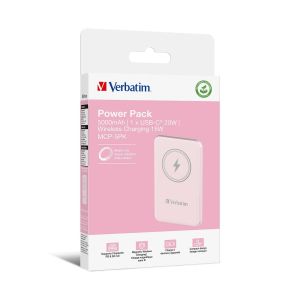 Verbatim Външна батерия Charge 'n' Go, магнитна, 5000 mAh, розова