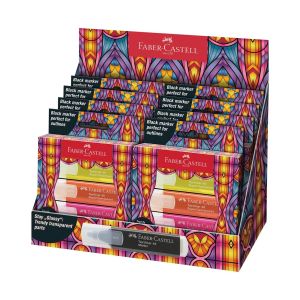 Faber-Castell Текст маркер, 1 черен и 3 неонови цвята