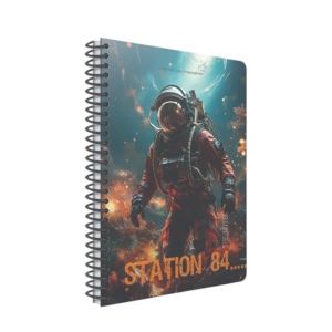 Gipta Тетрадка Station, A4, бяла хартия, широки редове, картонена корица, със спирала, 60 листа