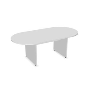 Заседателна маса Narbutas Optima, 2000 х 1000 х 720 mm, ПДЧ 25 mm, овален плот, бял меламин