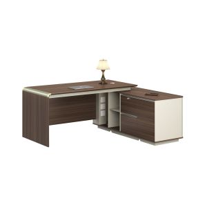 Бюро RFG Lisabon, с шкаф, 1800 х 1650 х 760 mm, ПДЧ 25 mm, дъб и сиво