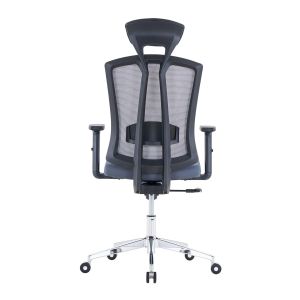 Ергономичен офис стол RFG Primo Lux Chrome HB, дамаска и меш, до 130 kg, сив