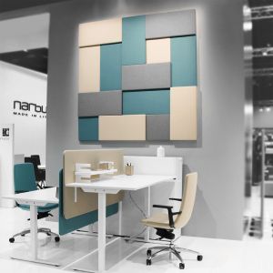 Фитинги за окачване на шумоизолиращ стенен панел Narbutas Modus, сив метал, 2 броя