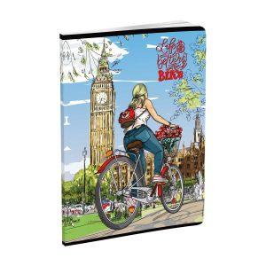 Тетрадка, A4, широки редове, офсетова хартия, 60 листа, дизайни за момиче