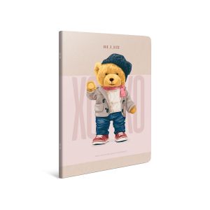 Gipta Тетрадка Xoxo, А4, бяла хартия, широки редове, 80 листа