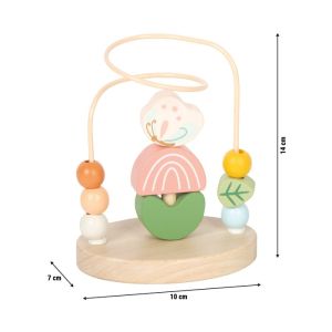 Small Foot Играчка Tiny Friends, с лабиринт и мъниста, дървена