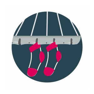 Сушилник за дрехи York, хоризонтален, до 20 m, 110 х 55 х 10 cm