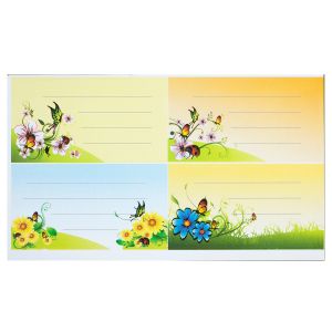 Top Office Самозалепващи се етикети, ученически, цветя, 40 броя