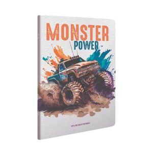 Gipta Тетрадка Monster, A4, бяла хартия, на квадратчета, картонена корица, 60 листа