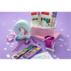 Faber-Castell Чаша за рисуване, сгъваема, розов мрамор