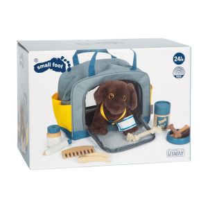 Small Foot Кученце с чанта за носене, с включени аксесоари за грижа