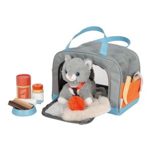 Small Foot Котенце с чанта за носене, с включени аксесоари за грижа