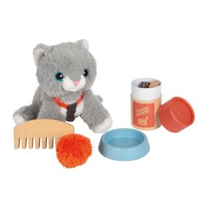 Small Foot Котенце с чанта за носене, с включени аксесоари за грижа